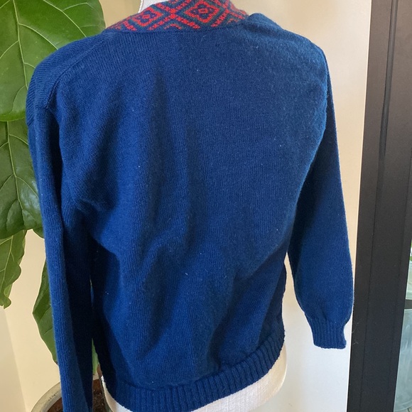 Vintage Pendleton wool cardigan sweater navy Size small - Picture 4 of 8